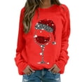 thumbnail image 1 of Kcodviy Sweat-Shirt pour Femmes, Joyeux Noël, Imprimé, Col Rond, Vintage, Manches Longues, Ample, 1 of 4
