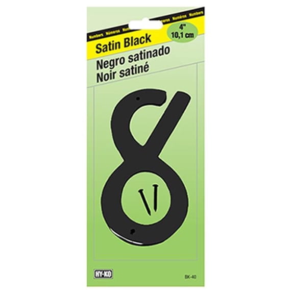 Hy-Ko Metal Number 8 - Satin Black Finish - 4 In.