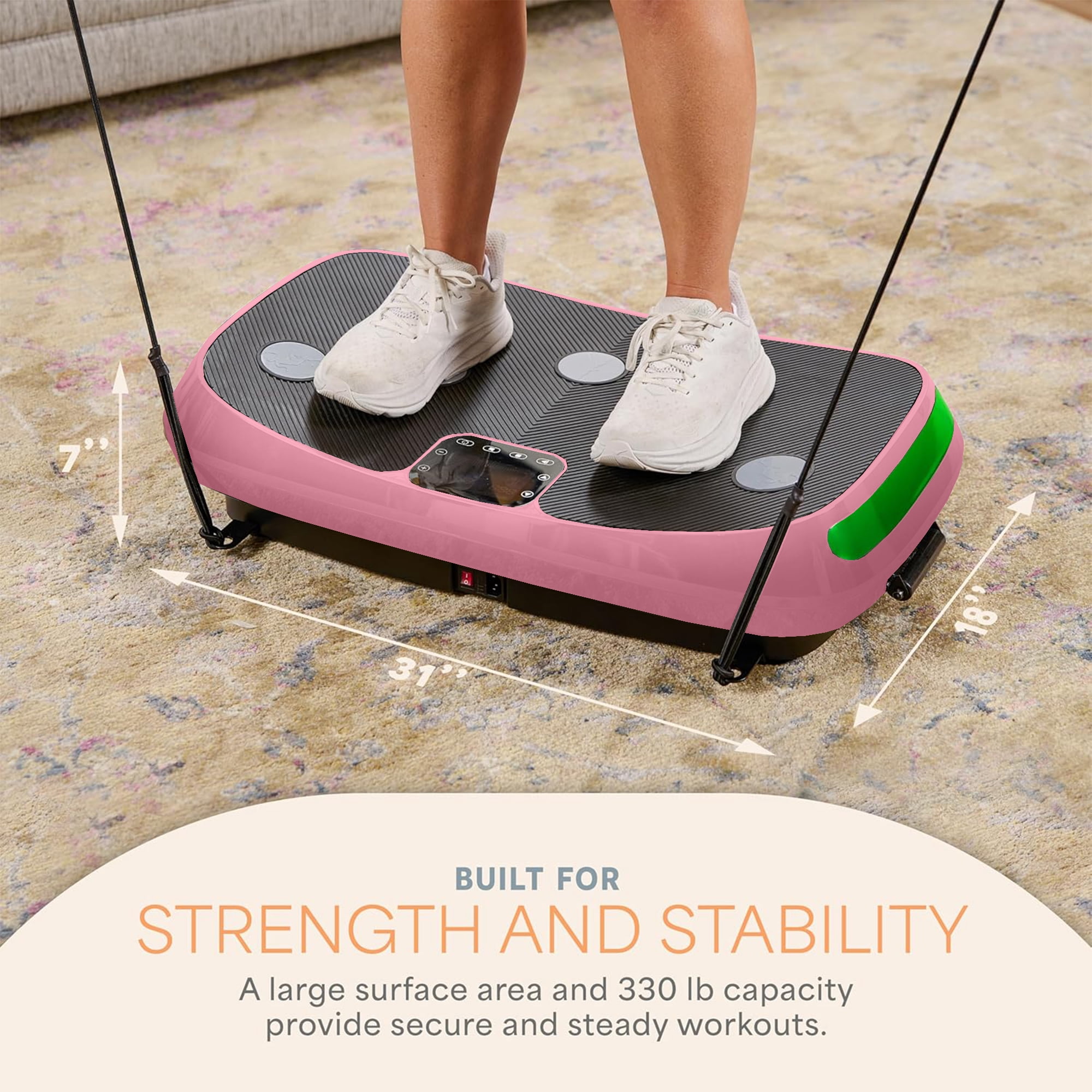 Lifepro Rumblex 4D Vibration Plate Exercise Machine – Triple Motor Whole Body Vibrating Platform for Weight Loss, Recovery & Fitness – Advanced 4D Vibration Plate Machine for Home Gym Workouts - Pink