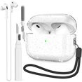 thumbnail image 1 of wonima11 Clear Case for AirPods Pro 2nd Generation Case Cover AirPods Pro 2 Case with Magnetic Anti-Lost Strap and Cleaner Kit (Clear Glitter), 1 of 1