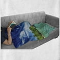 thumbnail image 6 of Landscape Soft Flannel Fleece Blanket, Summer Island Botanic Tropical View with Sea Mountain Tree Forest Photo, Cozy Plush for Indoor and Outdoor Use, 50" x 60", Turquoise Blue Green, by Ambesonne, 6 of 6