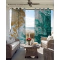 thumbnail image 2 of Green Gradient Blackout Curtains for Bedroom Living Room, Ocean Wave Beach Abstract Modern Art 63 In Long Thermal Insulated Room Darkening Drapes Grommet Window Treatments, 42 x 63 In, 2 of 9