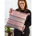thumbnail image 2 of Woven Chunky Knit Coral & Gray Indoor/Outdoor Decorative Pillow, 18"x18", 18'' x 18'' x 0.5'' inches, 2 of 3