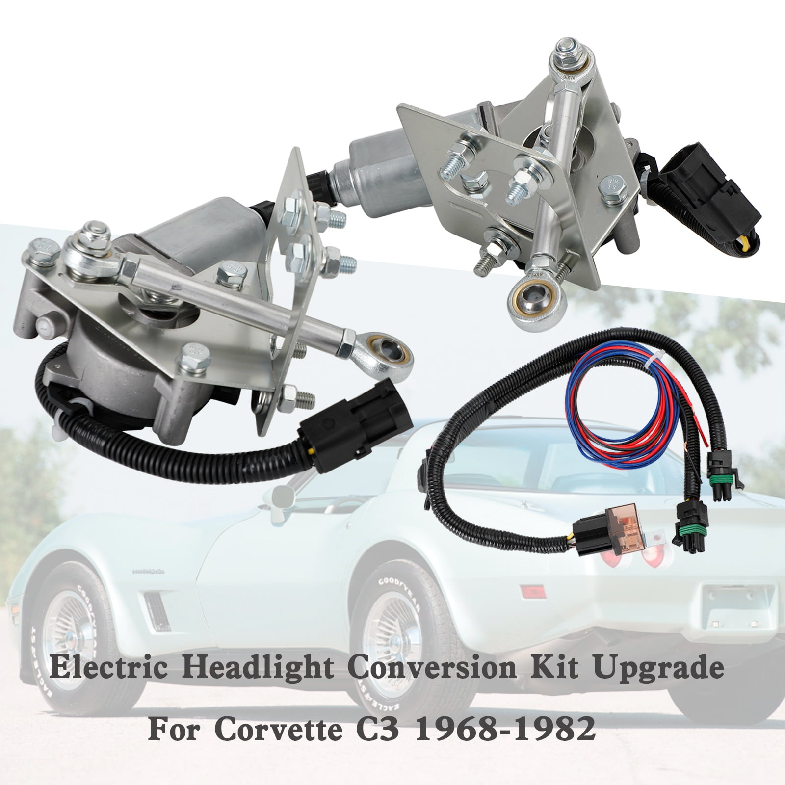 Motor Genic Electric Headlight Conversion Kit Upgrade For Corvette C3