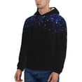 thumbnail image 3 of Daiia Black Blue Glitter Sparkles for Men's Fashion Hoodies & Sweatshirts with Kangaroo Pocket Hooded Sweatshirt Breathable & Moisture Wicking-X-Large, 3 of 7