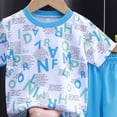 thumbnail image 4 of Xudanell Toddler Baby Boy Summer Clothes Short Sleeve Tops+Elastic Drawstring Plaid Shorts Dinosaur Print Outfit Set Size 4-5 Years, 4 of 4