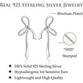 thumbnail image 6 of Solid 925 Sterling Silver Bow Stud Earrings Ribbon for Women Teens Bowknot Stud Earrings Drops, 6 of 6