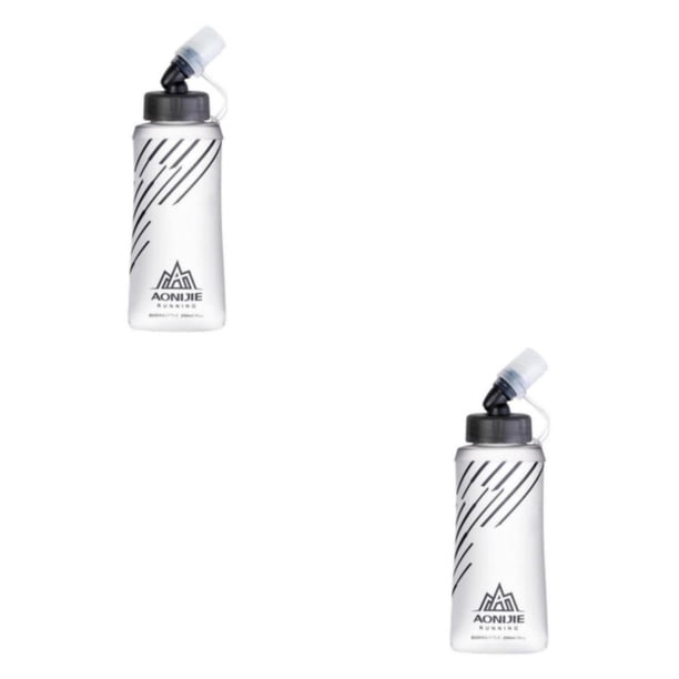 Sonducket Frasco blando de TPU con botellas de agua plegables para senderismo 250MLGray 250ML Gris 2piezas