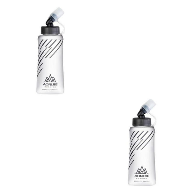 Baohd 1/2/3/5 Flasque Souple de Randonnée Pliable Bouteilles d'Eau Pratiques et Étanches 250ML Gris 2 Pcs