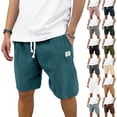 thumbnail image 5 of Zimjoy Mens Corduroy Shorts Casual Elastic Waist Drawstring Summer Beach Shorts Navy 3XL, 5 of 5