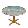 thumbnail image 3 of Round Fitted Tablecloth with Elastic Ocean Teal Tablecloths Washable Summer Table Cover, 3 of 8