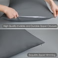 thumbnail image 6 of 100% Egyptian Cotton King Pillow Protectors Set of 2, 400 Thread Count Sateen Weave Cooling Pillowcase, Easy Care Zippered Style Pillow Covers (Dark Grey, King), 6 of 6