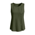 thumbnail image 6 of Tqcoqu Women's Summer Sleeveless Tank Top Casual Crewneck Button Side Split Tunic Top Shirt,Army Green Women's S-XXL, 6 of 9