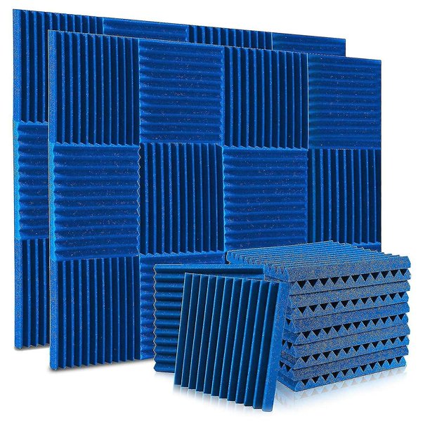 Paquete de 24 tableros de espuma acústica de 1x12x12 pulgadas con sonido de fuego, hogar