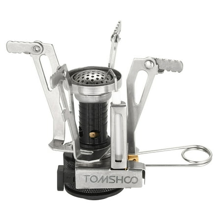 TOMSHOO Mini Backpacking Canister Stove Burners Camping Outdoor Cooking Foldable Hiking Supply Butane Propane Canister