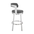 thumbnail image 3 of Emma 26 Inch Counter Height Swivel Stool, Steel, Light Gray Faux Leather - Saltoro Sherpi, 3 of 6