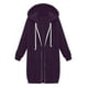 thumbnail image 5 of ICHUANYI Clearance Women's Solid Color Jacket Thickening And Fleece And Winter Casual Zipper Long Sleeve Pocket Hooded Long Sweater(Purple, XL) ICHUANYI WER2023081206451, 5 of 7