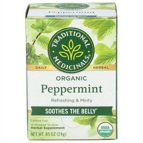 Traditional Medicinals Organic Classic Peppermint Tea 16 ct Pack of 3