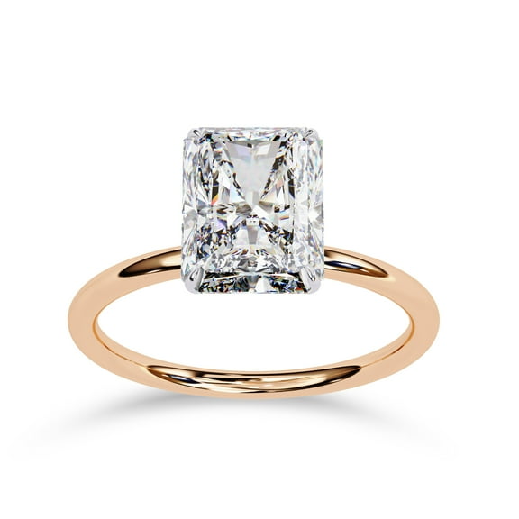 IGI Certified Lab Grown Diamond Solitaire Engagement Rings For Women, Center 9x7mm Radiant Cut 4-Prong Anniversary Wedding Ring In 18K Solid Rose Gold F-G, VS-SI Quality (3.00 Cttw) Ring Size-7