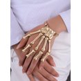 thumbnail image 3 of Pulsera de esqueleto de metal Pulsera de dedo de enlace de garra fantasma Punk gótico Negro Oro Plata WD.WDQZL Cocina, 3 of 3