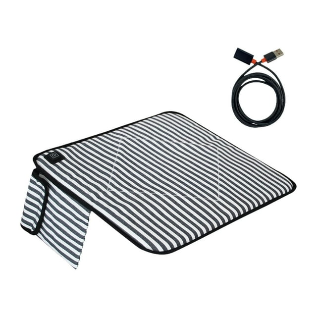 lionlar Electric Heated Seat Pad Warmer Canvas Heating Pad for Gaming Office Fishing Blue