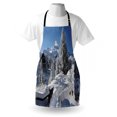 thumbnail image 4 of Alaska Apron, Winter Season in the North American Countryside Snow Covered Fields Trees, Unisex Kitchen Bib with Adjustable Neck for Cooking Gardening, Adult Size, White Sky Blue Brown, by Ambesonne, 4 of 4