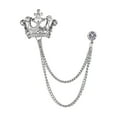 thumbnail image 5 of Xinyolin Men's Retro Brooch - English Style Crown Shape, Rhinestone Tassel Decor, Suit Coat Chest Decoration, Formal Event Wear, 5 of 8