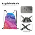 thumbnail image 4 of Disketp Rainbow Glitter Cute Drawstring Backpack Drawstring Gym Bags Draw String Bags for Sports, Gym, Travel, Swimming, Beach-Medium, 4 of 6