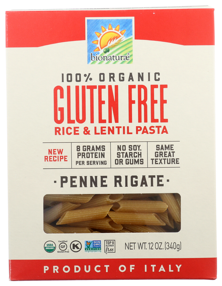 Bionaturae Pasta Og1 Penne Riga G/F Cs Of 12, 12 Oz
