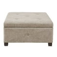 thumbnail image 3 of Madison Park Aspen Fabric & Solid Wood Button Tufted Storage Ottoman in Brown, 3 of 6