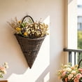 thumbnail image 4 of Handwoven Rattan Planter Basket Farmhouse‑Style Decorative Plant Container Breathable Weather‑Resistant Wicker Flower Pot for Indoor Outdoor Garden Balcony 9.8x11.8x5.1 in, 4 of 5