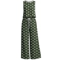 thumbnail image 4 of Muscularfit Polka Dot Set Matching Sets Women Clothing Summer Travel Sets Palazzo Sets Sleeveless Crew Neck Green Wide-Leg Womens Outfit Sets,L, 4 of 6