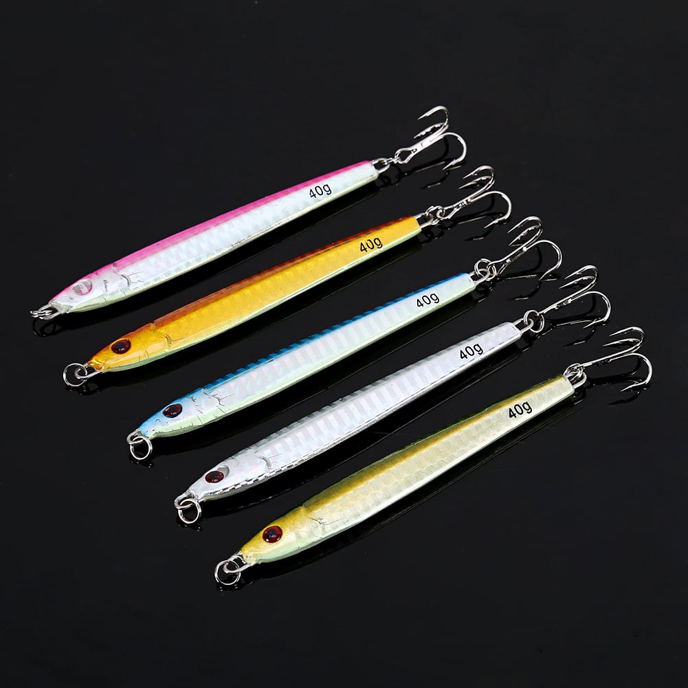 Sarapandan Sarapandan Hot 5pcs Lot Jigs Fishing Lures Metal Baits Iron Jig Sea Tackle 40g