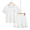 thumbnail image 2 of Makaor Two Piece Sets for Kids Boys Girls Summer Travel Outfits Matching Sets Short Sleeve Button down Shirts Shorts Casual Beach Vacation Clothes, 2 of 6