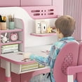 thumbnail image 4 of YNCE Premium Kids Study Desk Chair Set,Height Adjustable Children's Desk and Chair School Study Table Chair with Astronaut Pattern,Ergonomic Desk Chair with Writing Board, Bookshelf and Drawer, 4 of 10