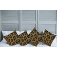 thumbnail image 2 of Ambesonne African Throw Pillow Cover 4 Pack, Leopard Motif Trippy, 24", Apricot Dark Brown, 2 of 7