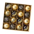 thumbnail image 4 of 16 piezas de adornos navideños de bolas colgantes, manualidades, colgantes, decoraciones navideñas para Acción de y festividades. oro negro, 4 of 8
