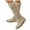 A-Beige, variant on Oyedens Slouchy Knee High Cowboy Boots for Women Fashion Suede Low Heel Zipper Wide Calf Cowgirl Boots