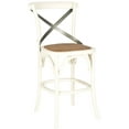 thumbnail image 3 of SAFAVIEH Eleanor X-Back Bistro Rustic Counter Stool with Footrest, Distressed Ivory, 3 of 6