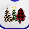 thumbnail image 4 of Inktastic Three Christmas Trees in Plaid and Leopard Print Boys or Girls Baby Bib, 4 of 4