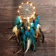 thumbnail image 3 of Dream catcher Blue with feathers and LED Fairy Lights Handmade, 3 of 5