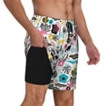 thumbnail image 3 of Balery Dinosaur Mens Swim Trunks Swim Shorts for Men Quick Dry Inseam Beach Shorts with Compression Liner Pocket-XX-Large, 3 of 9