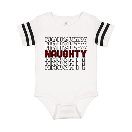 

Inktastic Plaid Naughty Christmas Mirror Words Gift Baby Boy or Baby Girl Bodysuit
