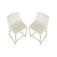 thumbnail image 3 of Tabourets Landon blancs avec pieds dorés (lot de 2) pour salle à manger (Plata Import), 3 of 4