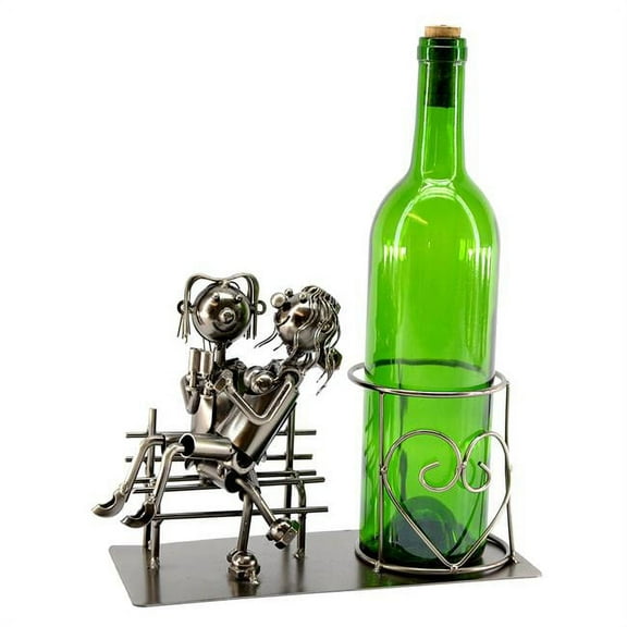 3starimex Wine Caddy Lovers on Bench Wine Bottle Holder