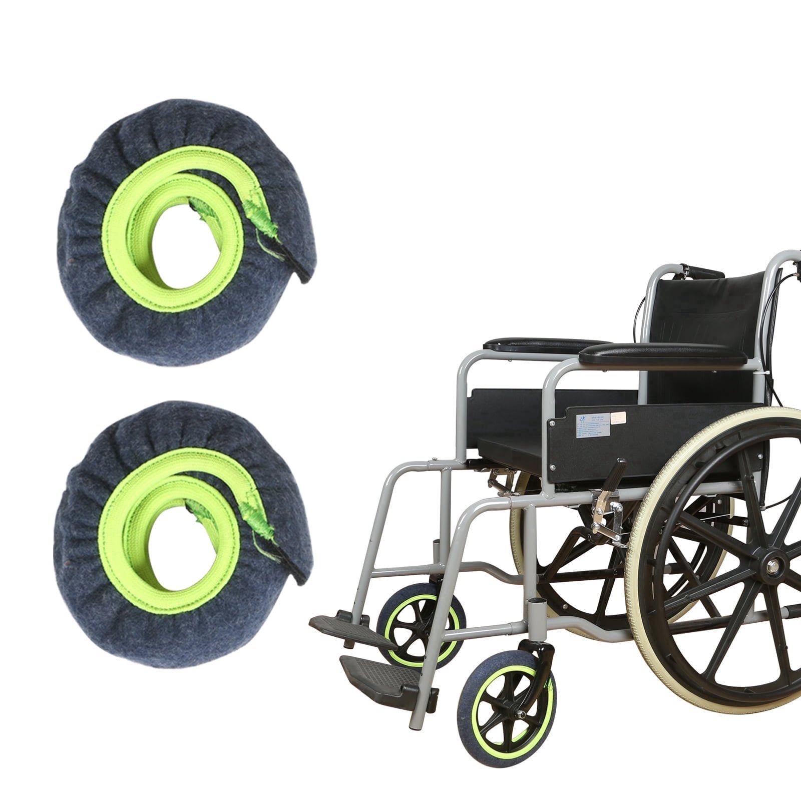 EHUELDER Wheelchair Wheel ,Covers Floor Protector Washable Polyester Tire Socks Mobility Aid Accessory 1 Pair ,Brown, 8 inches