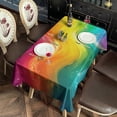 thumbnail image 2 of Colorful Tie Dye Wave Pattern Rectangle Tablecloth 60"x102",Waterproof Polyester Rectangle Table Cloth, Wipeable Spillproof Polyester Tablecloth for Dining, Camping, Indoor and Outdoor, 2 of 5