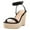 Black, variant on FSJ Women Classic Round Open Toe Wedge High Heel Sandals Espadrille Platform Lace-up Adjustable Buckle Ankle Strap Cute Summer Dress Shoes Size 8 Black