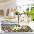 thumbnail image 5 of Yayeee Dish Drying Mat for Kitchen Counter 16"x18" Microfiber Absorbent Pad, Floral Garden, 5 of 7