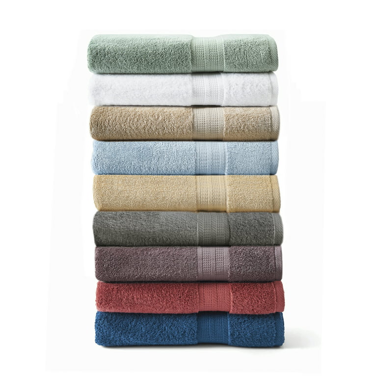 Set of 8 New ecoexistence Soft Organic Wash Towels Blue White Khaki